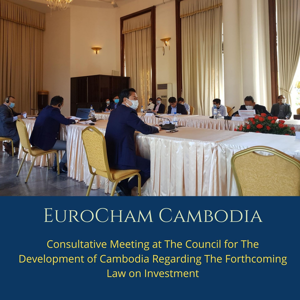 Consultative Meeting at The Council for The Development of Cambodia Regarding The Forthcoming Law on Investment